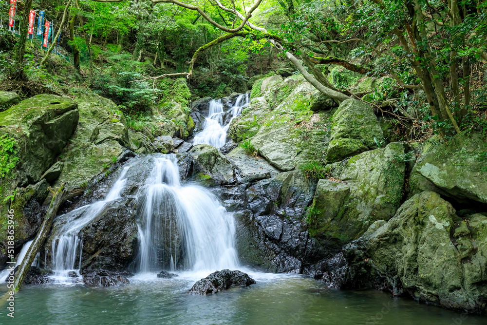 夏の五塔の滝 福岡県篠栗町 Goto Falls in summer. Fukuoka-ken Sasaguri town. 夏の五塔の滝 福岡県篠栗町 Goto Falls in summer. Fukuoka-ken Sasaguri town.