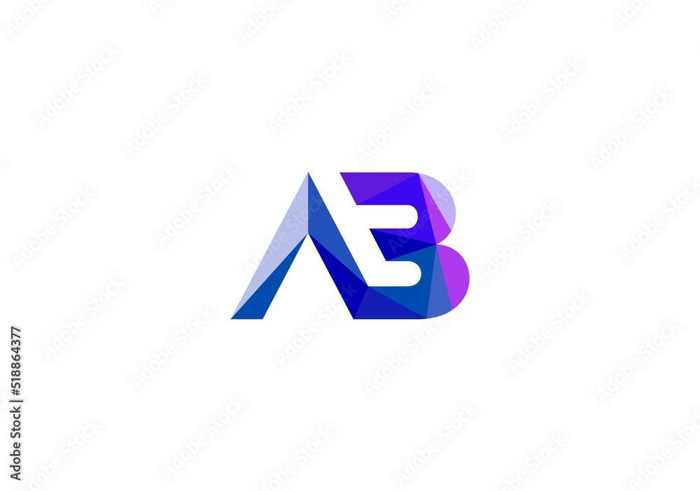 letter ab polygon logo letter ab polygon logo