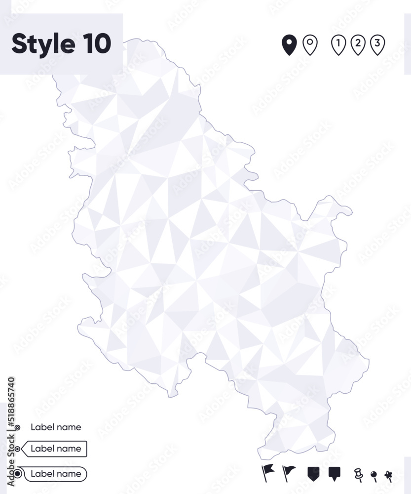 Serbia White And Gray Low Poly Map Polygonal Map Outline Map   1000 F 518865740 CqBbwbidl9jVjRclsKJ62bher4dxw27e 