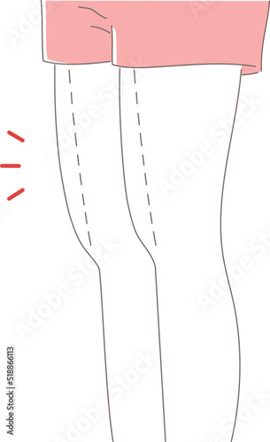 太ももが太い女性のイラスト素材