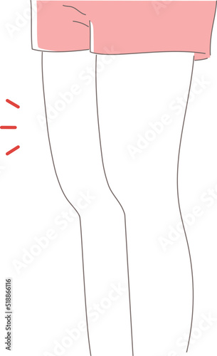 太ももが太い女性のイラスト素材