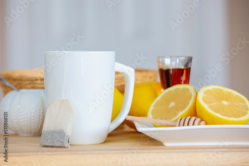 Cup of tea with lemon and honey II