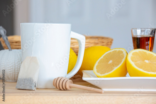 Cup of tea with lemon and honey I