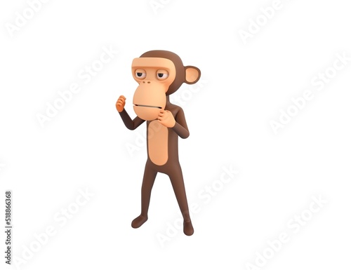 Monkey character fighting in 3d rendering.