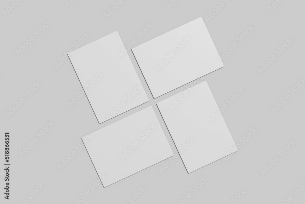 Realistic blank postcard illustration for mockup. 3D Render. Realistic blank postcard illustration for mockup. 3D Render.