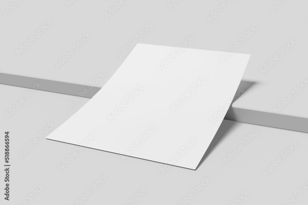 Realistic blank flyer illustration for mockup. 3D Render. Realistic blank flyer illustration for mockup. 3D Render.
