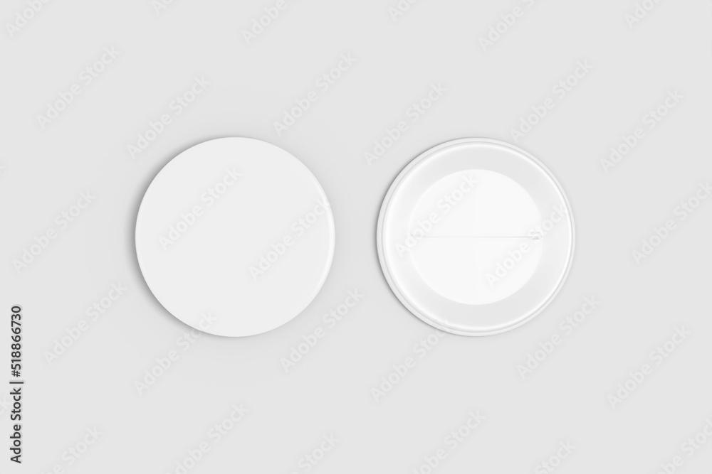 Realistic blank pin badge illustration for mockup. 3D Render. Realistic blank pin badge illustration for mockup. 3D Render.