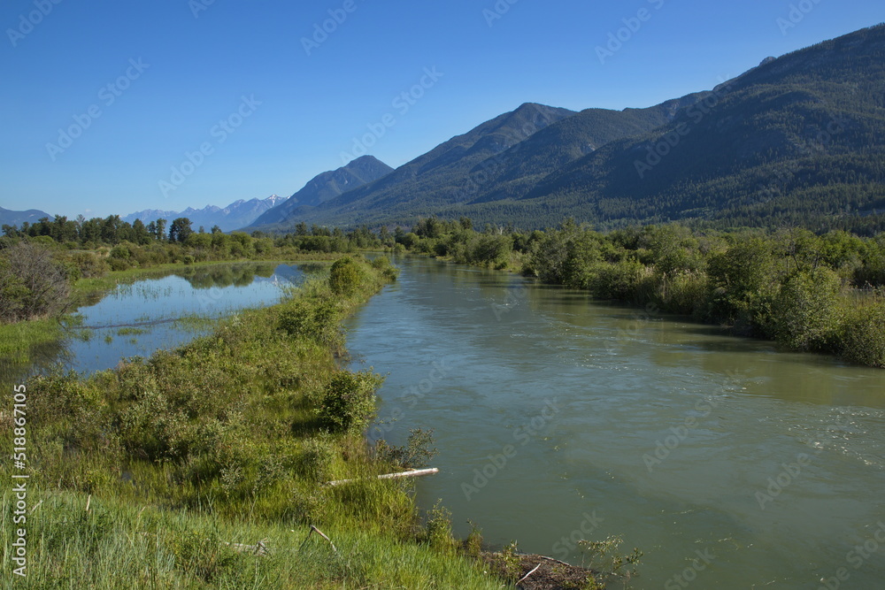 Columbia River at Brisco in British Columbia,Canada,North America
