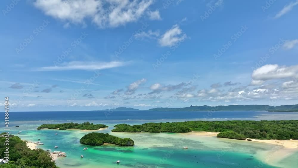 南国の海と森林 空撮 南国の海と森林 空撮