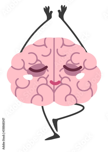 Meditating brain, mindfulness and calmness vector