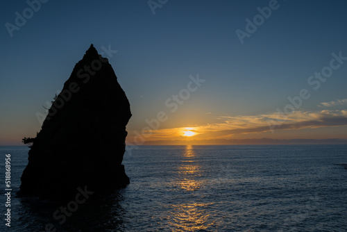 夕日と海