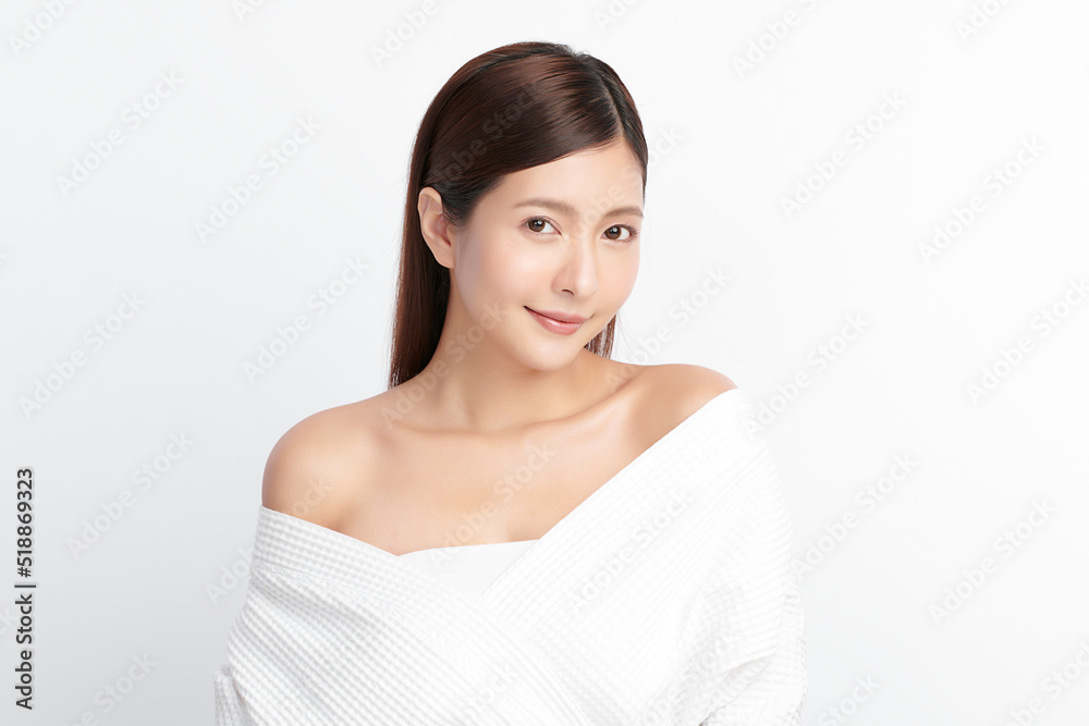 Beautiful young asian woman with clean fresh skin on white background, Face care, Facial treatment, Cosmetology, beauty and spa, Asian women portrait. Beautiful young asian woman with clean fresh skin on white background, Face care, Facial treatment, Cosmetology, beauty and spa, Asian women portrait.