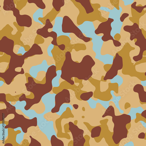 Camouflage sand pattern, seamless military background, light design for printing clothing, fabric.