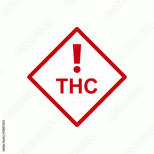 Contains THC Warning. Information Product Illustration As A Simple Vector Sign & Trendy Symbol for Design and  Medical Websites, Presentation or Application.  