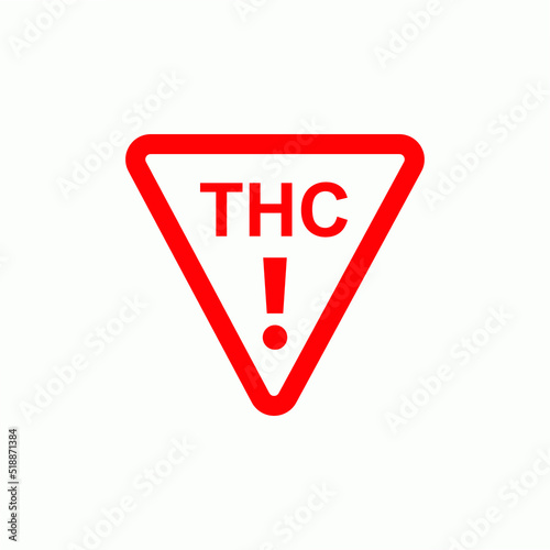 Contains THC Warning. Information Product Illustration As A Simple Vector Sign & Trendy Symbol for Design and  Medical Websites, Presentation or Application.  