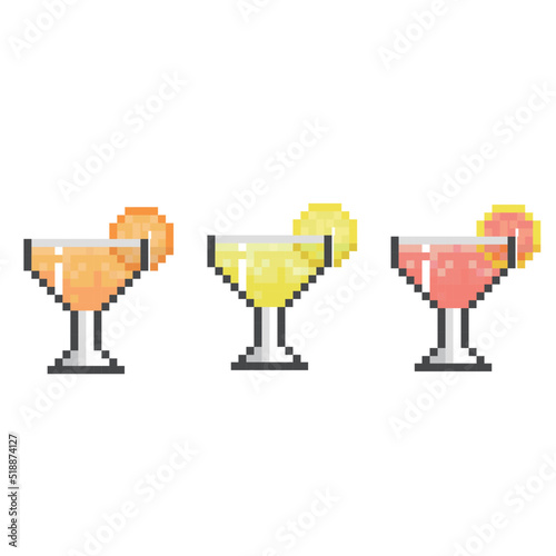 ドット絵　柑橘系カクテル