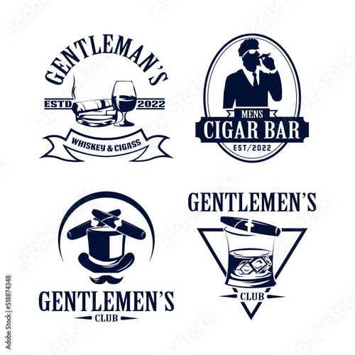 Vintage monochrome gentleman logo for Cricut