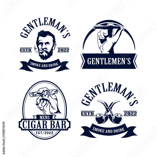 Vintage monochrome gentleman logo for Cricut