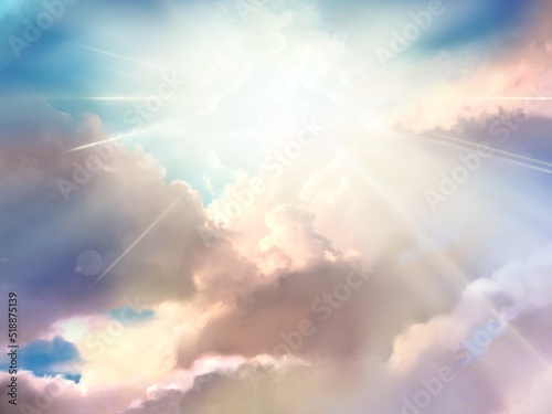 Photos Illustration of the mysterious gate leading to  the heaven and the divine light