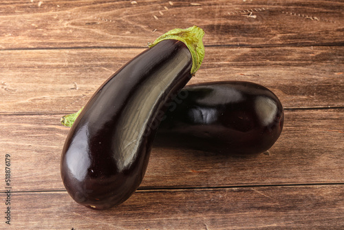 Two Fresh ripe black eggplants