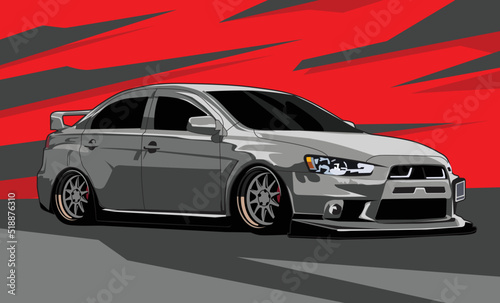 race car illustration vector design