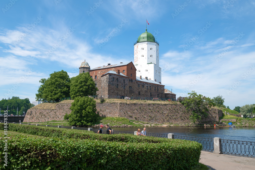 Vyborg castle on a sunny July day. Leningrad region