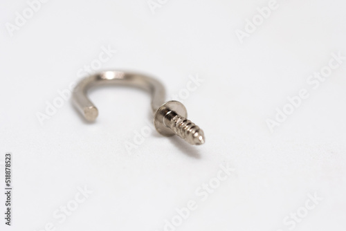 metal hook screw with clipping path (macro), lots of detail, white background, screw used for wood and metal © Jatuporn