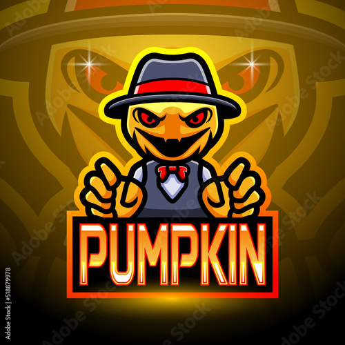 Pumpkin Halloween Mascot Logo Design