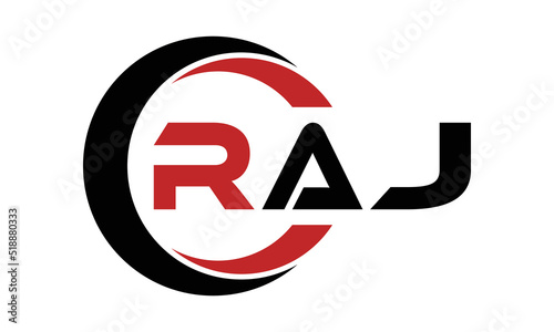 RAJ three letter swoosh logo design vector template | monogram logo | abstract logo | wordmark logo | letter mark logo | business logo | brand logo | flat logo | minimalist logo | text | word | symbol