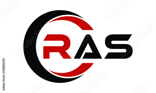 RAS three letter swoosh logo design vector template | monogram logo | abstract logo | wordmark logo | letter mark logo | business logo | brand logo | flat logo | minimalist logo | text | word | symbol