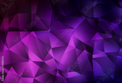 Dark Pink vector polygon abstract background.