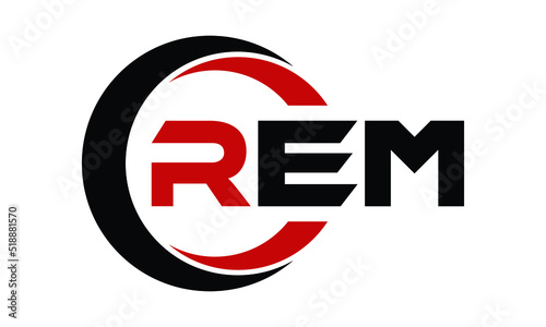 REM three letter swoosh logo design vector template | monogram logo | abstract logo | wordmark logo | letter mark logo | business logo | brand logo | flat logo | minimalist logo | text | word | symbol