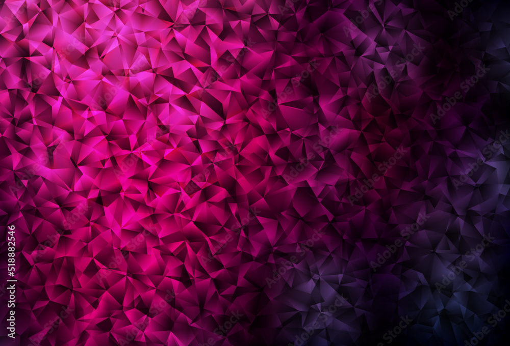 Dark Pink vector polygon abstract backdrop.