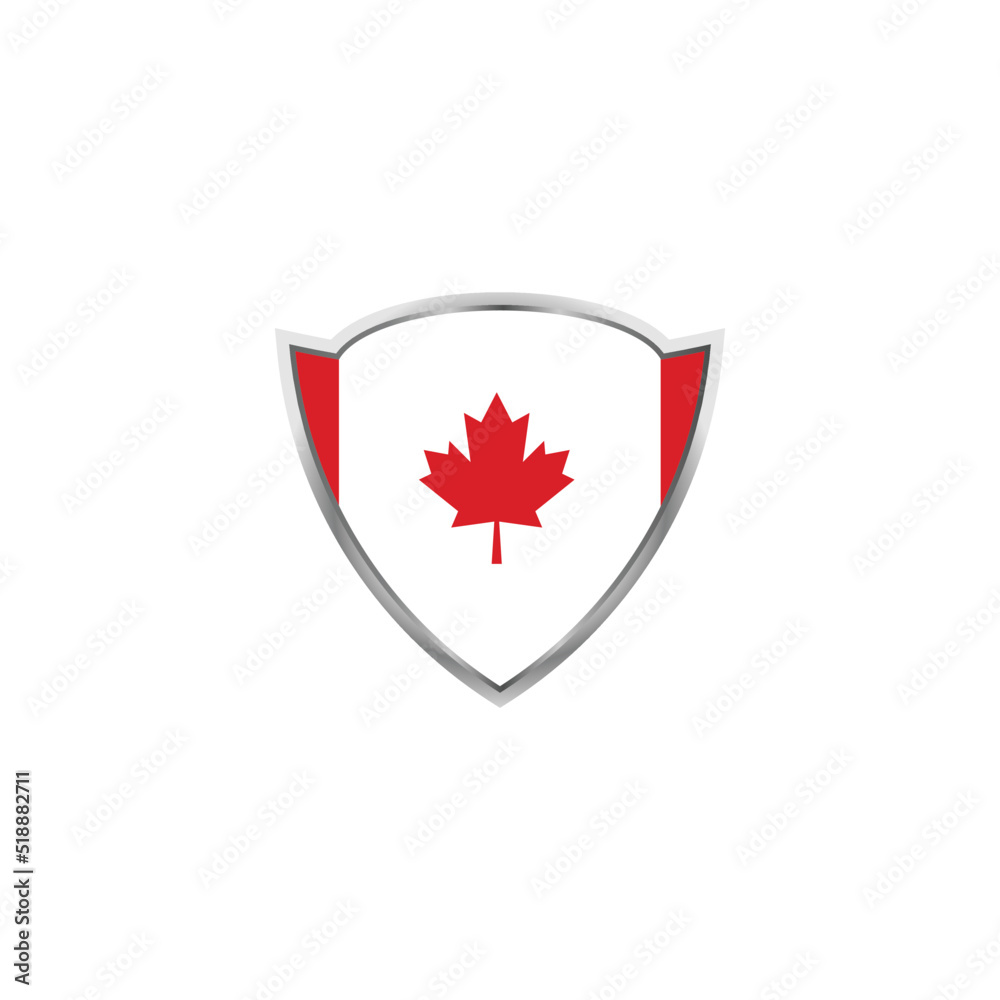 Obraz premium Canada flag shield design vector