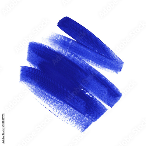 Art graphic grunge blue brush stroke acrylic paint trace background. Perfect design for logo, headline and poster. 