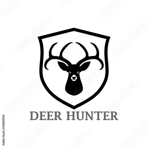 Deer hunter logo icon isolated on white background