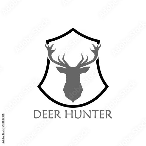 Deer hunter logo icon isolated on white background