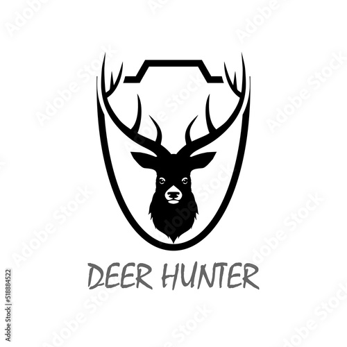 Deer hunter logo icon isolated on white background