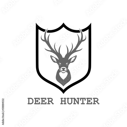 Deer hunter logo icon isolated on white background