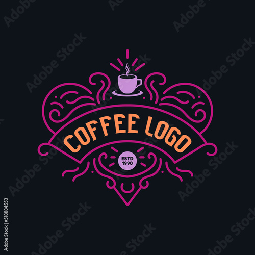 coffee label with retro style or vintage
