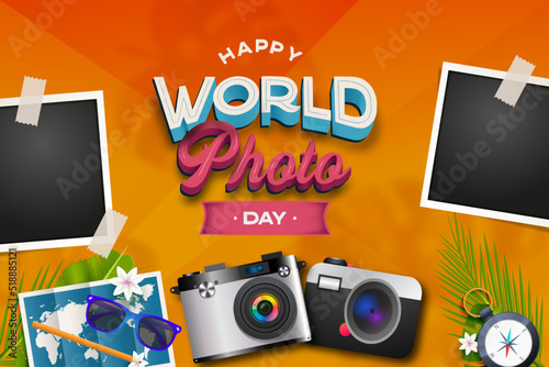 World Photography Day background. Vector Illustration.  