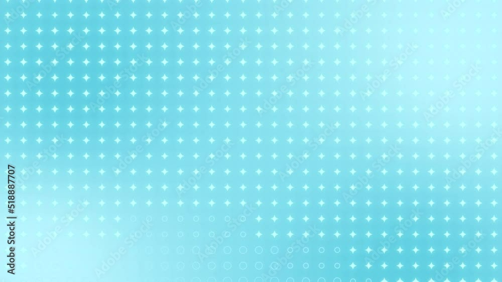 Shiny blue polka dots scroll vertically and twinkle circularly on light blue background.