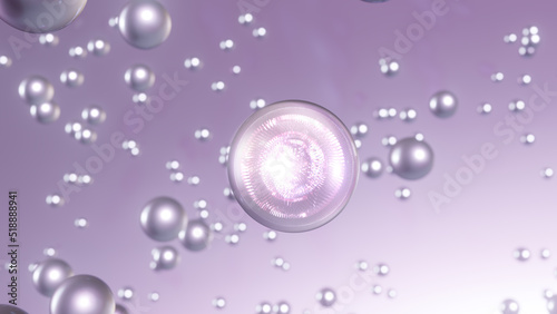 Wallpaper Mural 3D rendering Cosmetics Pearl Serum bubbles on defocus background. Collagen bubbles Design. Moisturizing Essentials and Serum Concept. Vitamin for personal care and beauty concept.  Torontodigital.ca