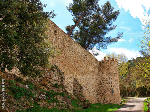 Sillans-la-Cascade, old village in Provence, Verdon Regional Natural Park. Old medieval buildings - Fortifications and ruins of the castle of Sillans-la-Cascade along the street of Cotignac and Salern photo