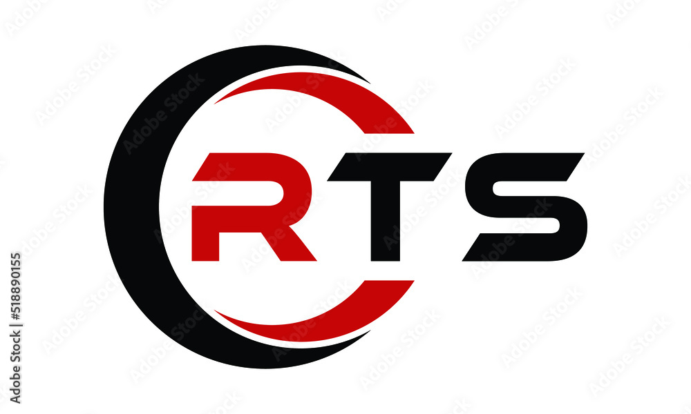 RTS three letter swoosh logo design vector template monogram logo abstract logo wordmark