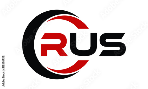 RUS three letter swoosh logo design vector template | monogram logo | abstract logo | wordmark logo | letter mark logo | business logo | brand logo | flat logo | minimalist logo | text | word | symbol