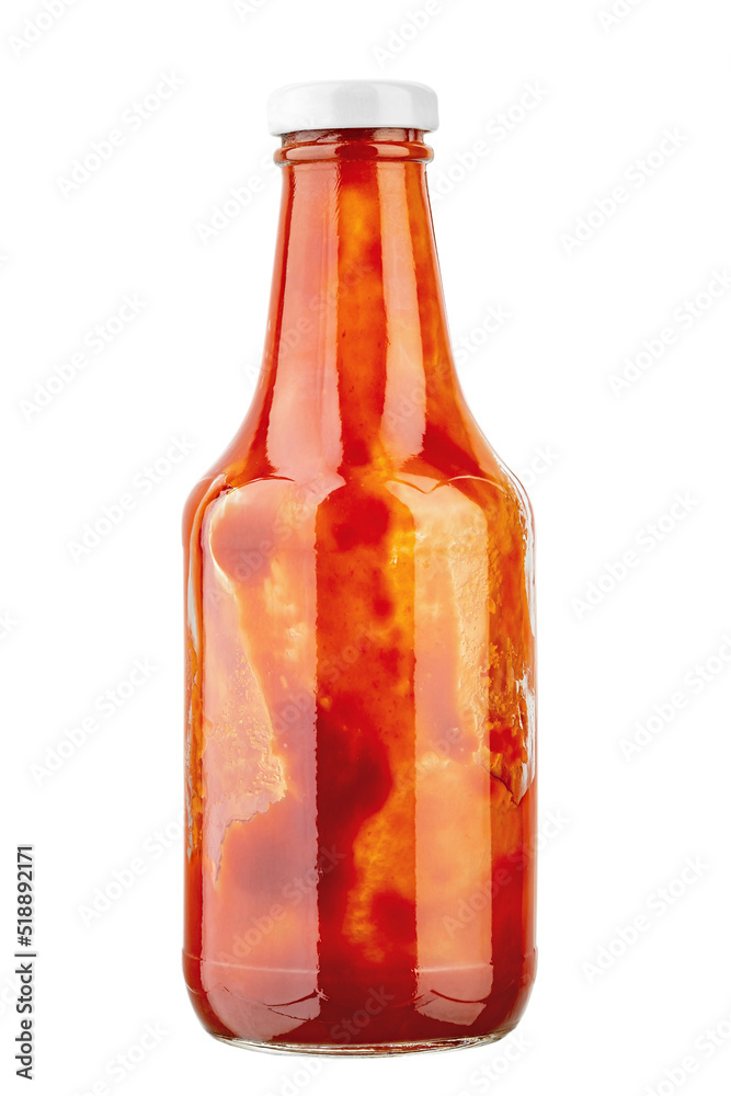 Open bottle of ketchup on isolated with white background. File contains clipping path. Open bottle of ketchup on isolated with white background. File contains clipping path.