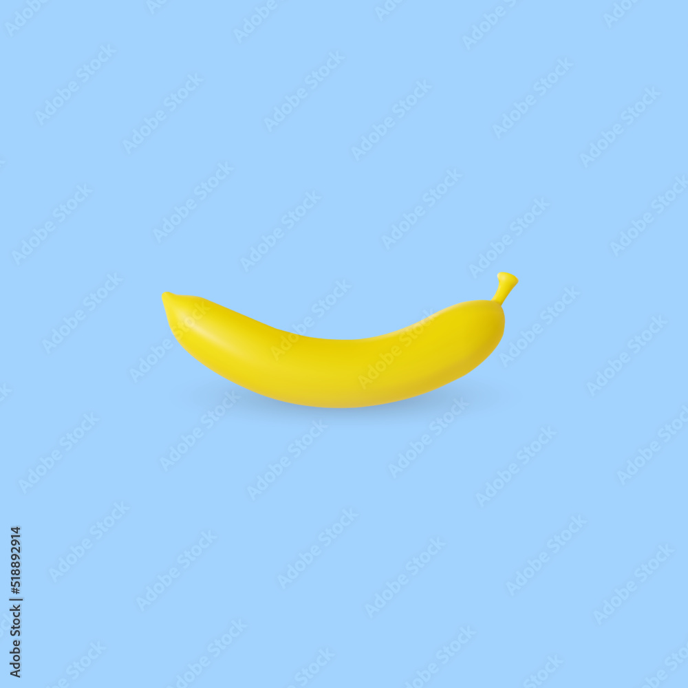 Banana icon isolated on blue background. Fresh fruit, vector realistic flat banana. Banana icon isolated on blue background. Fresh fruit, vector realistic flat banana.