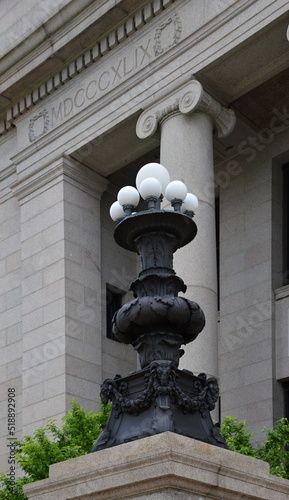Historical Lamp at the State Capitol in St. Paul, the Capital City of Minnesota