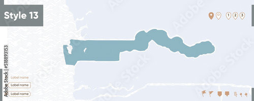 Gambia - map with water, national borders and neighboring countries. Shape map.